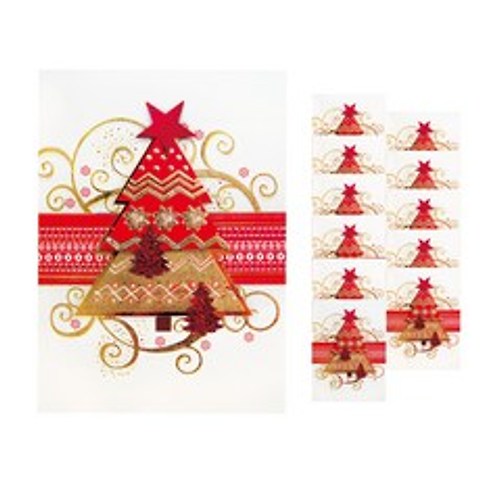프롬앤투 크리스마스카드 + 봉투 세트 S1027q5, 혼합색상, 12세트