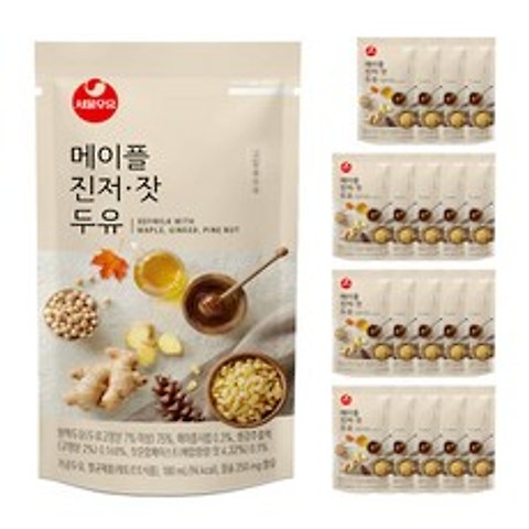서울우유 고칼슘 메이플 진저 잣 두유, 180ml, 20개