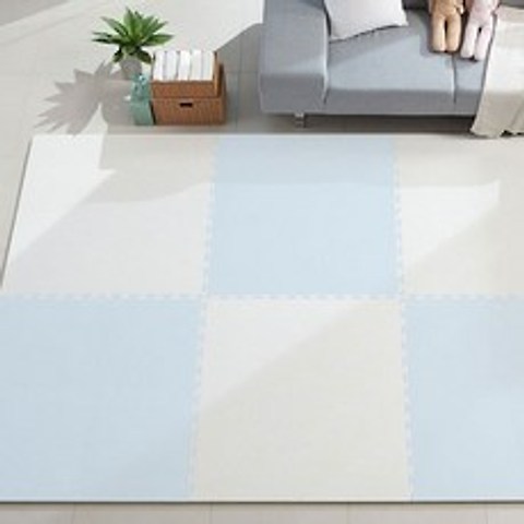 따사룸 더이쁨 EVA 퍼즐 매트 A타입 100cm x 100cm x 25mm, 스카이 블루, 4p