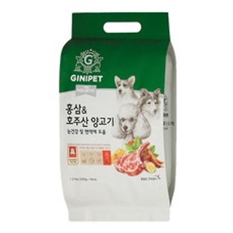 지니펫 홀리스틱 홍삼&호주산 양고기 강아지사료, 1.2kg, 1개