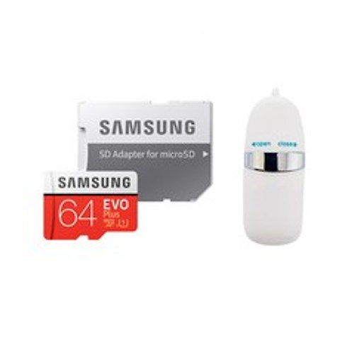 삼성전자 EVO PLUS 마이크로 SD 카드 + SD어댑터 + USB리더기, 64GB