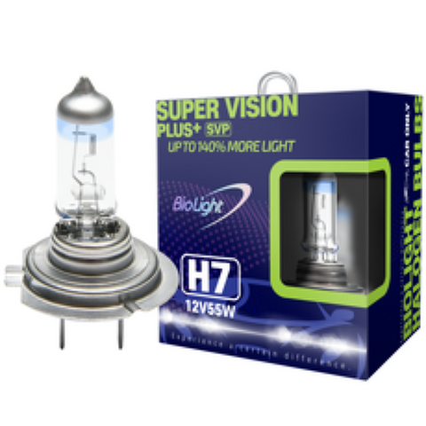 biolight 차량용 할로겐 램프 슈퍼 비전 플러스 H7 2p, 1개, 혼합색상