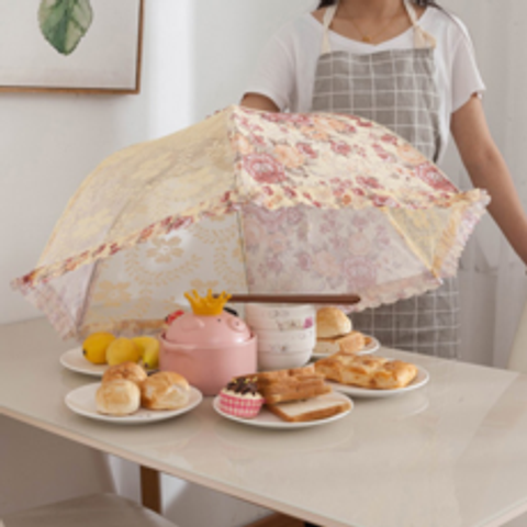다덮어 원터치 음식덮개 접이식 밥상보 우산형 상덮개 반찬 덮개 푸드 커버 가스렌지 인덕션 커버, 랜덤