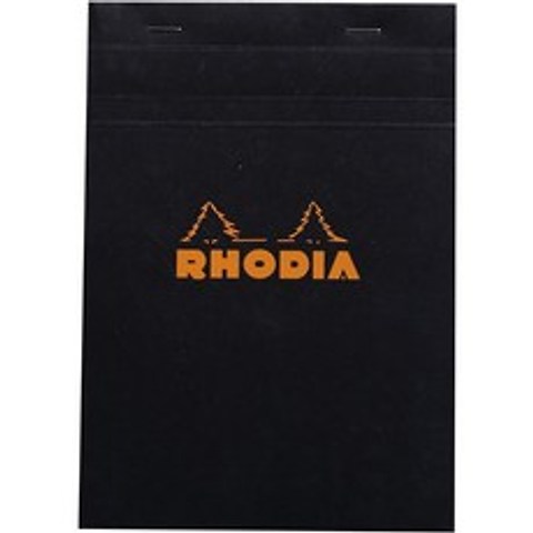 Rhodia Classic 프렌치 페이퍼 패드 그래프 6 인치 x 8 1/4 인치 블랙