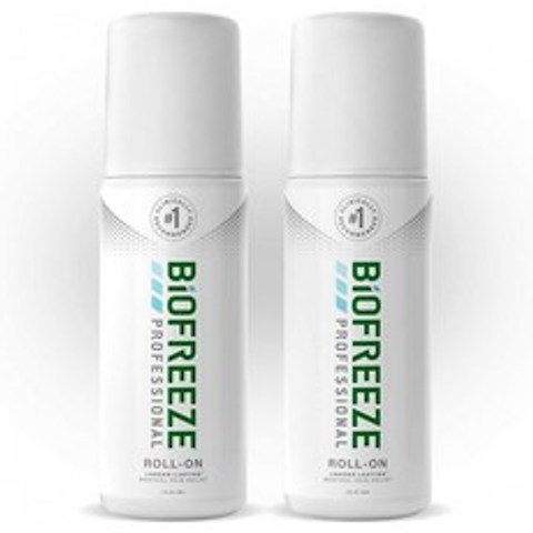 Biofreeze 전문가 용 통증 완화 롤온 3 oz. 병 녹색 2 개들이 팩, 1