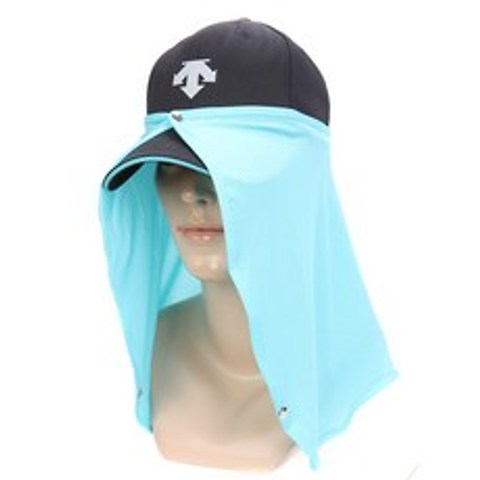 특허 차양캡 얼굴 햇빛가리개 자외선차단 모자부착형, 블랙