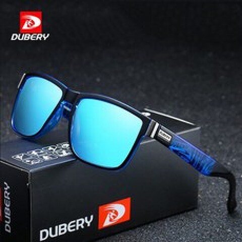 DUBERY D518 선글라스 8종선택 편광미러렌즈 레저 라이딩 낚시 등산 자전거 남녀공용, 1.black