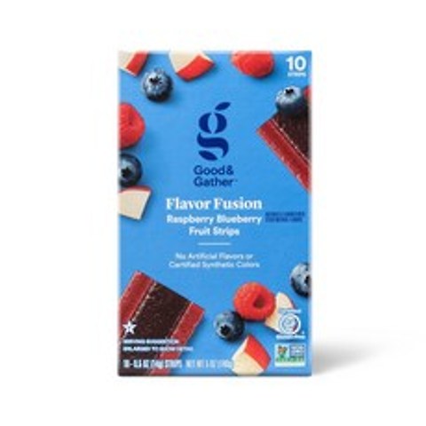 Good Gather 라즈베리 블루베리 퓨전 스트립 Raspberry and Blueberry Fusion Fruit Strips 140g 3팩