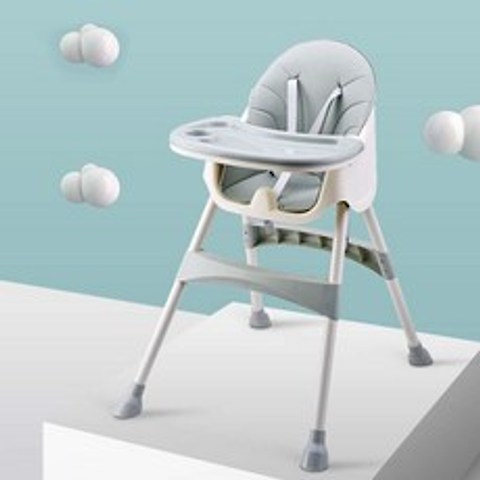 뉴타임즈9 아기식탁식의자어린이식의자휴대용접가능다기능 bb학의자 ST01 A8, 청색