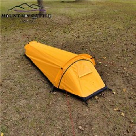 설치 간편한 경량 비비색 백패킹 비박 텐트 침낭, 노랑
