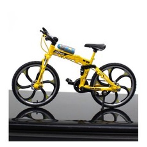 크리에이티브 미니 합금 자전거 모델, 접이식 산악 자전거 노란색개