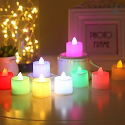 루아르모 LED 티라이트 전자초 파티 생일파티 프로포즈 초 24pcs 세트, 색변환