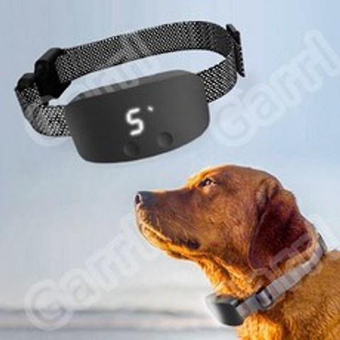 Garrl 강아지 짖음방지기 터치스크린식 자동 제어 강아지훈련용 목걸이 USB 충전식 방수 전기목걸이, 1개, 화이트