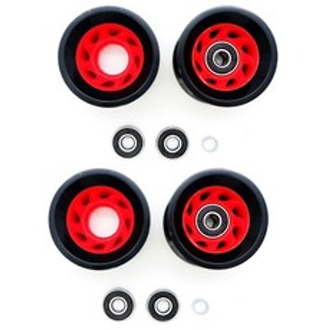 New 4PCS 더블 행 롤러 스케이트 액세서리 스피드 스케이트 신발 바퀴 95A 자동차 라인 휠 롤러 스케이트 PU 바퀴|Flashing Roller|, 1개, Photo color
