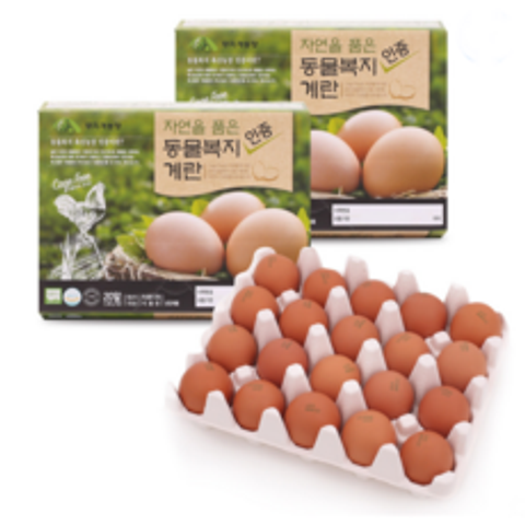 소중한 자연을 품은 동물복지 인증 계란 40개 유정란 축산물 식사 음식 달걀