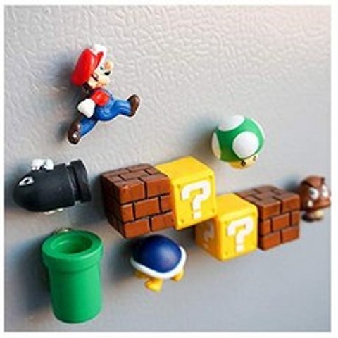Labeol 10 Piece Super Mario Bros Action Figures 3D Fridge Message Sticker Mini Super Mario Brothe, 멀티 컬러_One Size, 멀티 컬러_One Size, 멀티 컬러