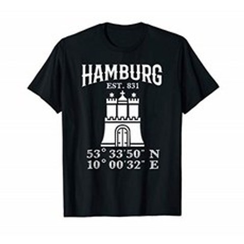 Hanseatic City of Hamburg 선물 아이디어 문장-Hamburg T-Shirt, 단일옵션