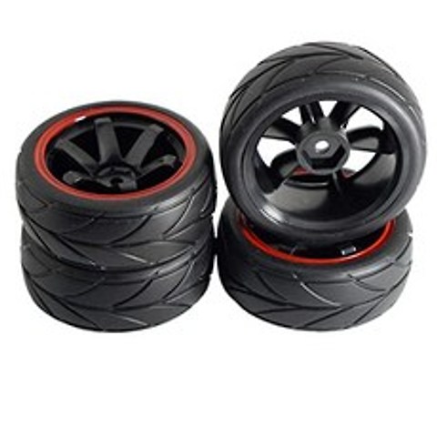 12mm Hex Wheel Rims Rubber Tires for Redcat HPI Tamiya HSP RC 1 10 on-Road Touring Drift Car (Pack of 4), 본상품