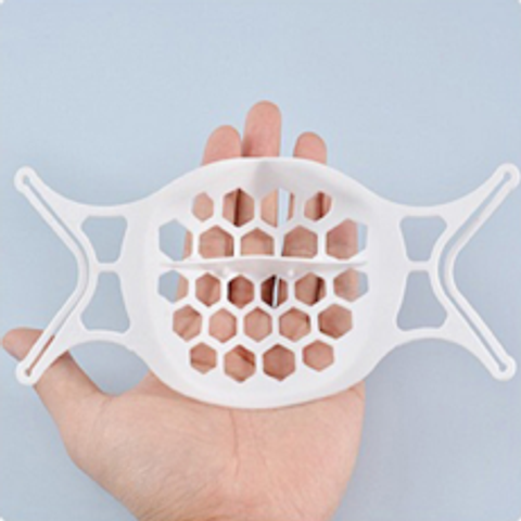 1+1 제로쓰리 숨쉬기 편한 실리콘 마스크 가드 입마개 이너 퍼프 틀 플라스틱 뾰루지 프레임 안쪽 산소뻥 브라켓 대형 중형, 화이트+화이트