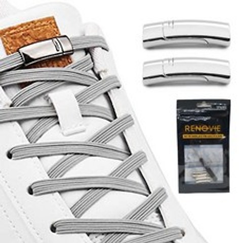 RENOVIE 매듭없는 자석 신발끈 클립 안풀리는 어린이 운동화끈 고정 고무줄 마그네틱 버클 신발클립 핀