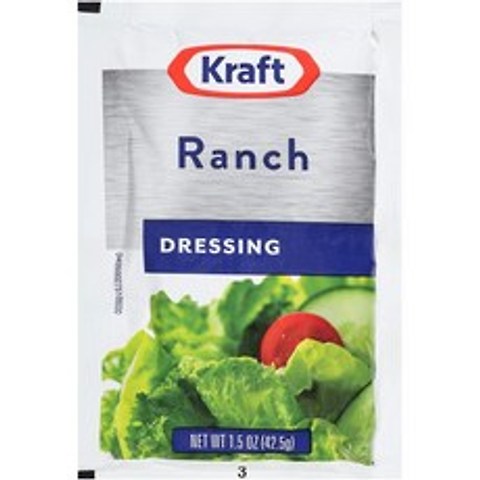 Kraft 크래프트 랜치 셀러드 드레싱 소스 42.5g 1회용 60포켓 - Ranch Salad Dressing, 1개, 1ml