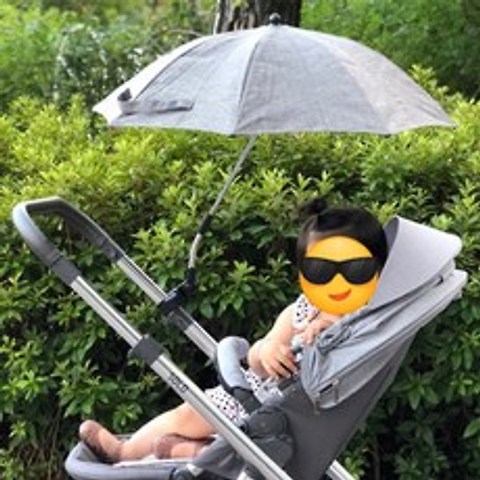 신형 유모차 우산 전동차 햇빛가리개 3발 자전거 파라솔 양산 각도조절관절형, 일반_블랙
