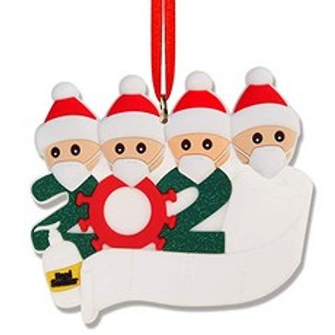 Personalized 2020 Christmas Decoration 1-7 Family Members DIY Survival Family (White Family of 4), White, Family of 4