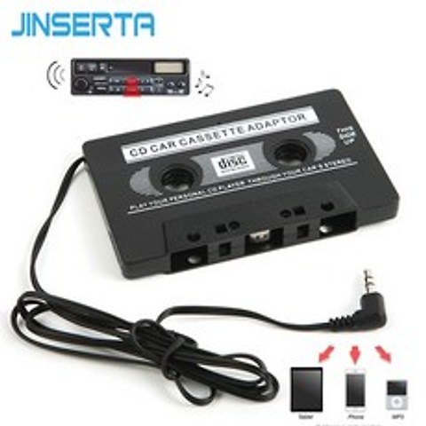JINSERTA 자동차 스타일링 범용 3.5mm AUX 자동차 오디오 카세트 테이프 어댑터 송신기 MP3 휴대 전화 블랙 자동 | 블루투스 자동차 키트 | - 알리 익스프레스
