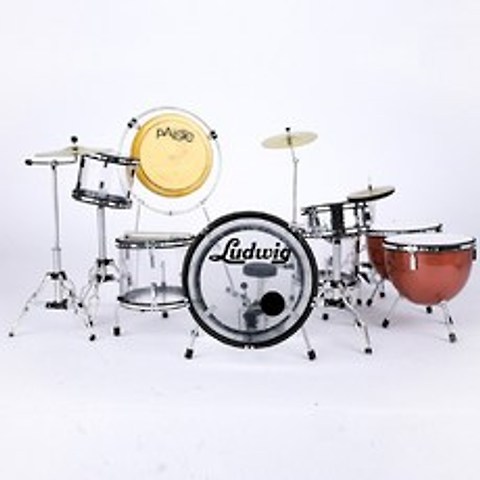 미니어쳐 악기 콜렉션 드럼 세트 모형 08 - 레드제플린 화이트