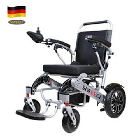 SIWEECI 전동 휠체어 경량휠체어 접이식전동휠체어 노인보행보조기 장애인용품, 실버 6A 리튬배터리