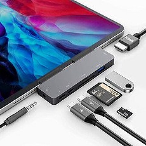 아이패드 프로 5세대 12.9 USB 허브 C타입 A06 아답터 GKEAPZA USB C HUB for iPad Pro 11 12.9 2021 2020, One Color_One Size, One Color, 상세 설명 참조0