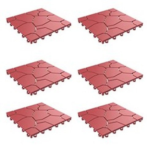 50-LG 1172 Patio and Deck Tile - Interlocking Look Outdoor Floor Pier Nearby Weather an (Brick Red), Brick Red