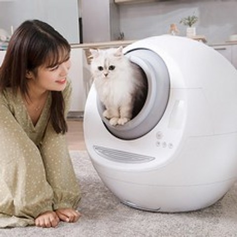 MEET 전자동 스마트 고양이 화장실 올 밀폐식 냄새 차단 변기통 면세