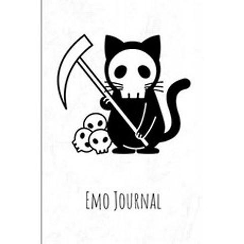 Emo Journal : Black Death Rat Skull Emotional Notebook for Teen Boys & Girls, 단일옵션