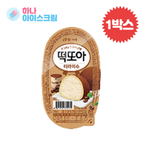 빙그레 떡또아 티라미수 24개 한박스 아이스크림, 85ml