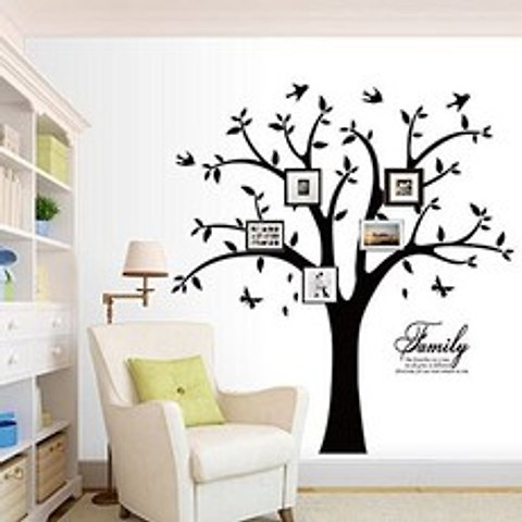 Butterfly and bird simple style wall decal living room home decoration wall sticker (black) and family tree wall decal, 본상품