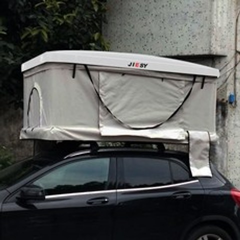 자동차 지붕 완전 자동 야외 자율 주행 투어 캠핑 백 패킹 텐트 차박 돔 루프탑 코스트코, 대형 화이트 쉘 그레이 캔버스
