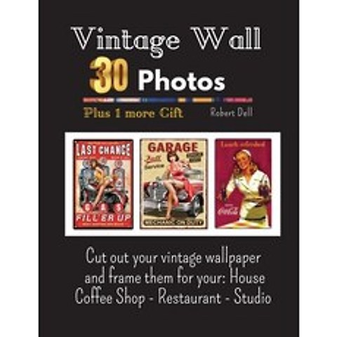 Vintage Wall 30 Photos to Frame - Plus 1 More Gift: Cut out your vintage wallpaper and frame them fo... Paperback, Robert Dell, English, 9781667123417