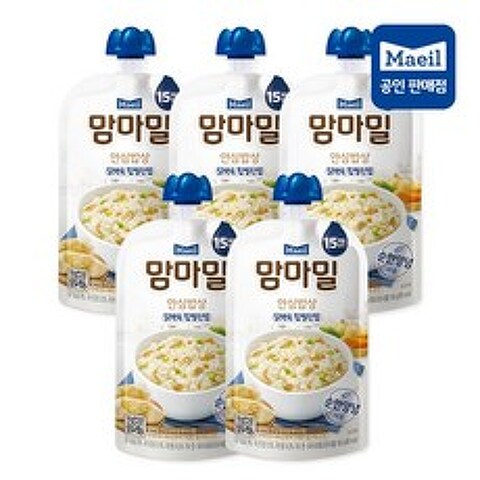 매일유업 맘마밀 안심밥상 닭백숙 찹쌀진밥(140g) x 5팩 (15개월부터~)