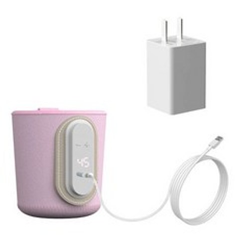충전식 젖병 워머 USB충전식+충전선+플러그, 1세트, C(분홍색)