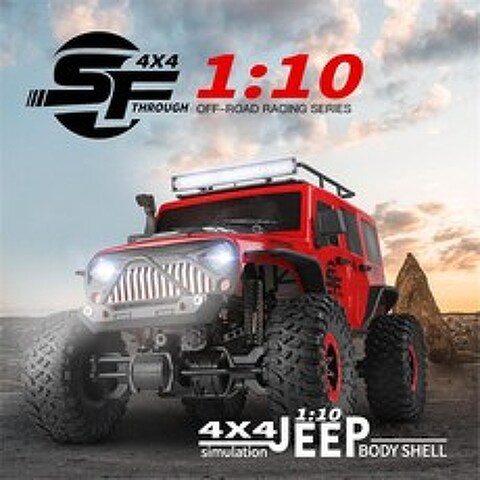 2.4G Wltoys 1/10 Crawler RC Car Desert Rock Vehicle RTR Models Adults 4WD Remote Control Off Road, 1개, Red, 단일
