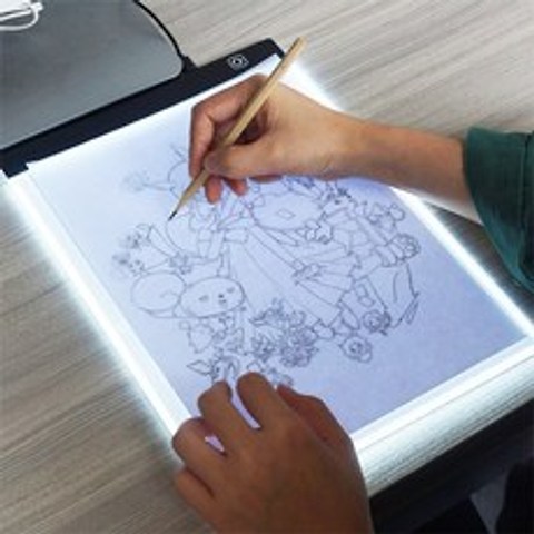 캡스톤코리아 LED 드로잉 라이트박스 라이트보드 스케치 웹툰그리기 밝기조절 A4