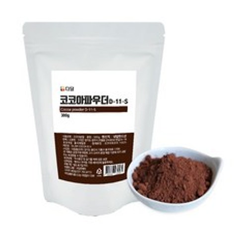 무가당 코코아파우더 300gx1팩 NON-GMO 카카오가루 핫초코분말 초콜릿만들기 다담웰푸드 유전자조작 농산물을 사용하지 않은 식재료, 1팩, 300g