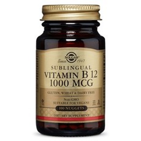 솔가 비타민 B12 1000mcg 너겟 글루텐 프리 비건, 100개입, 1개