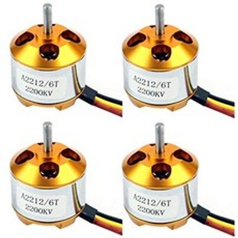 QWinOut A2212 2200KV Brushless Outrunner Motor with Mounts 6T for DIY RC Aircraft Plane Multi-Copte, 4 Pcs_One Size, 4 Pcs_One Size, 4 Pcs