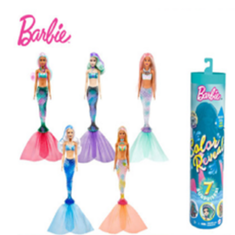 마텔 바비 서프라이즈 컬러 리빌 물에 넣으면 변신하는 랜덤 인형 인어 장난감 피규어 마텔정품 Barbie Color Reveal, 3.MERMAID 시리즈