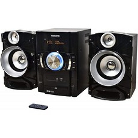 Magnavox MM440 3피스 CD 쉘프 시스템(디지털 PLF FM 스테레오 라디오 블루투스 무선 기술 블랙 블루 컬러 조명 LED 디스플, 단일옵션