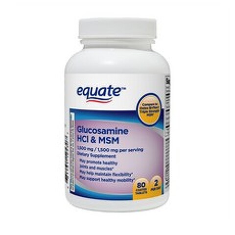 Equate Glucosamine 이큐에이트 글루코사민 HCI MSM 조인트 80정 X 2개