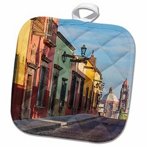 EOM 3D Rose Mexico-San Miguel De Allende. Street Scene. Pot Holder 8 x 8 - E081501MTOEL5I6, 기본