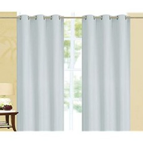 Empire Home 100% Solid Blackout Window Curtain Set of Two Sale!! (Silver 95 Lon (Silver 95